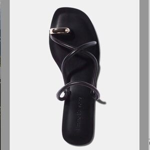 Emme Parsons Laurie Black Nappa Sandals EU 38 Minimal Luxury Flat